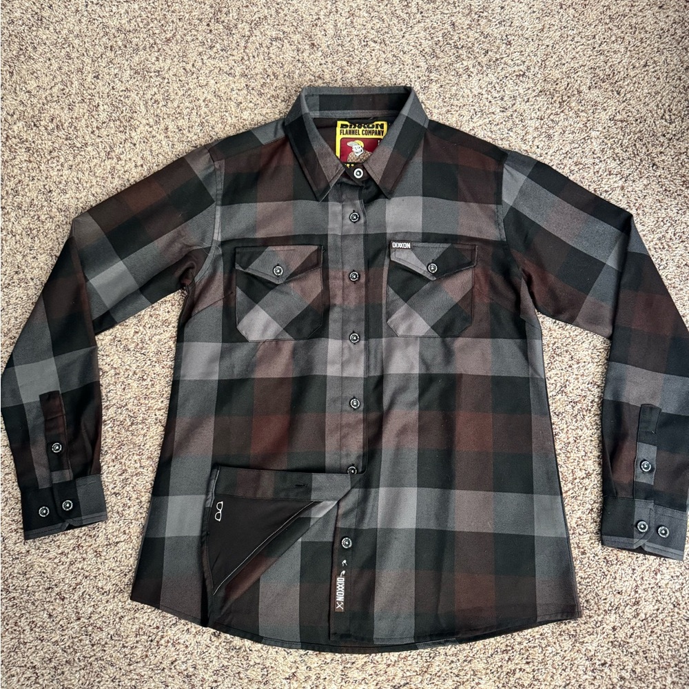 DIXXON Black and Gray Plaid Button-Down Shirt